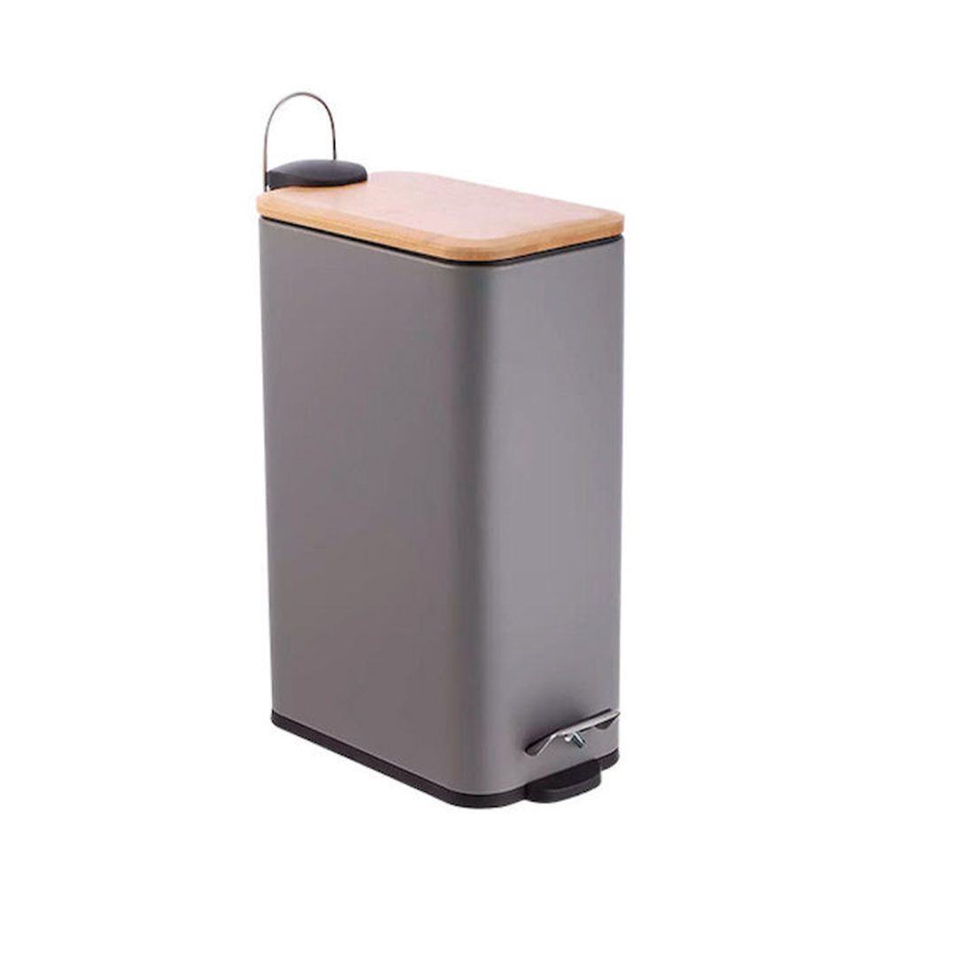 SLMPDB/GR ΜΕΤΑΛΛΙΚΟ ΠΕΝΤΑΛ ΜΕ BAMBOO ΚΑΠΑΚΙ 5L 25*14*28 DES1 ΓΚΡΙ 6